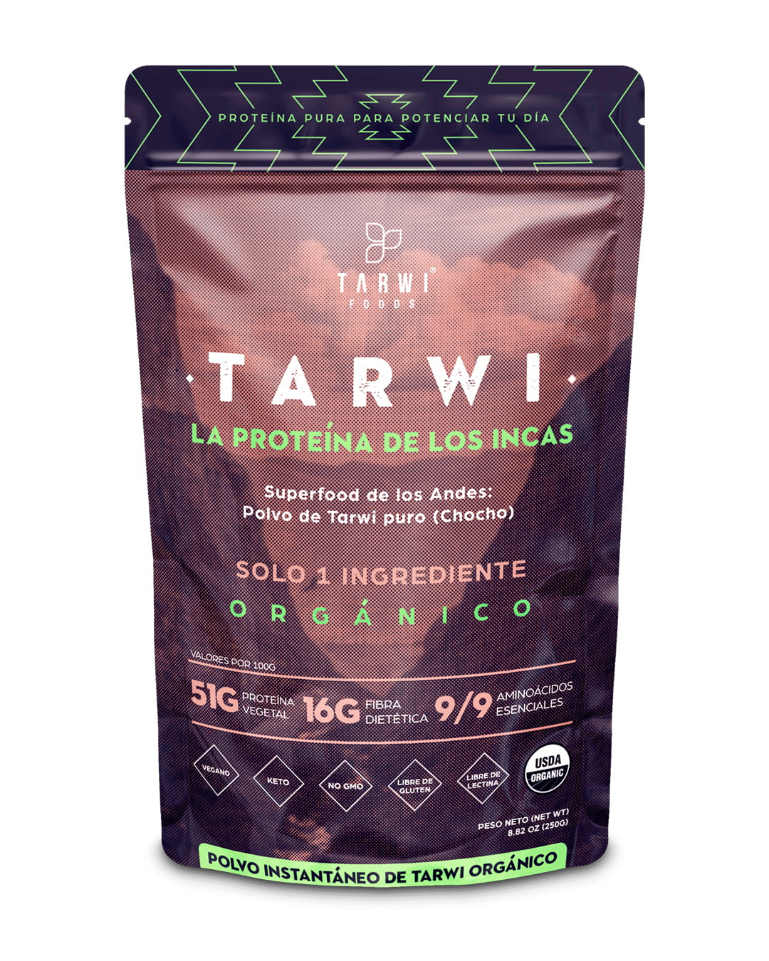Proteína de Tarwi Orgánico 250g - envase frontal