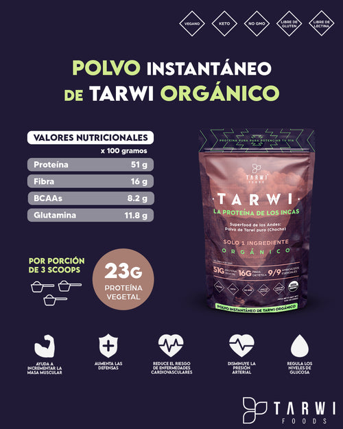 Beneficios y valores nutricionales - Proteína de Tarwi Orgánico